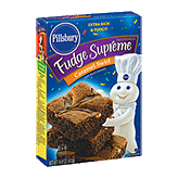 Pillsbury Fudge Supreme caramel swirl brownie mix, 8 x 8 pan size Left Picture